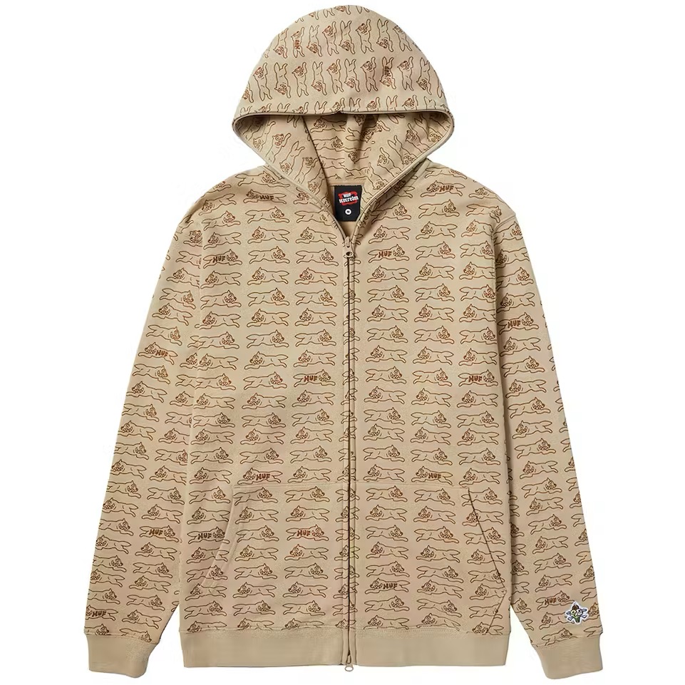 Icecream Running Dog Full Zip Hoodie & Running Dog Bucket Hat